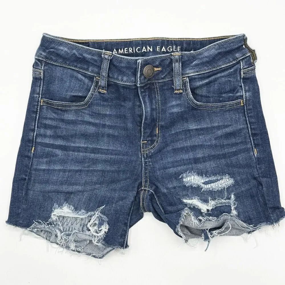American Eagle Outfitters Shortie Cut Off Stretch Denim Shorts - Women’s US 4